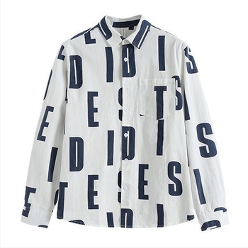 Ανδρικό μακρυμάνικο πουκάμισο με γράμματα, μονόχρωμο, κλασικός γιακά και κουμπιά εμπρός, κατασκευή κατ' παραγγελία