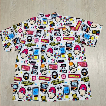 Ανδρικό πουκάμισο Χαβάης παραλίας με ψηφιακή εκτύπωση, κοντό μανίκι, ύφασμα τετραπλής ελαστικότητας, άνετη γραμμή, μοτίβο σπασμένων λουλουδιών