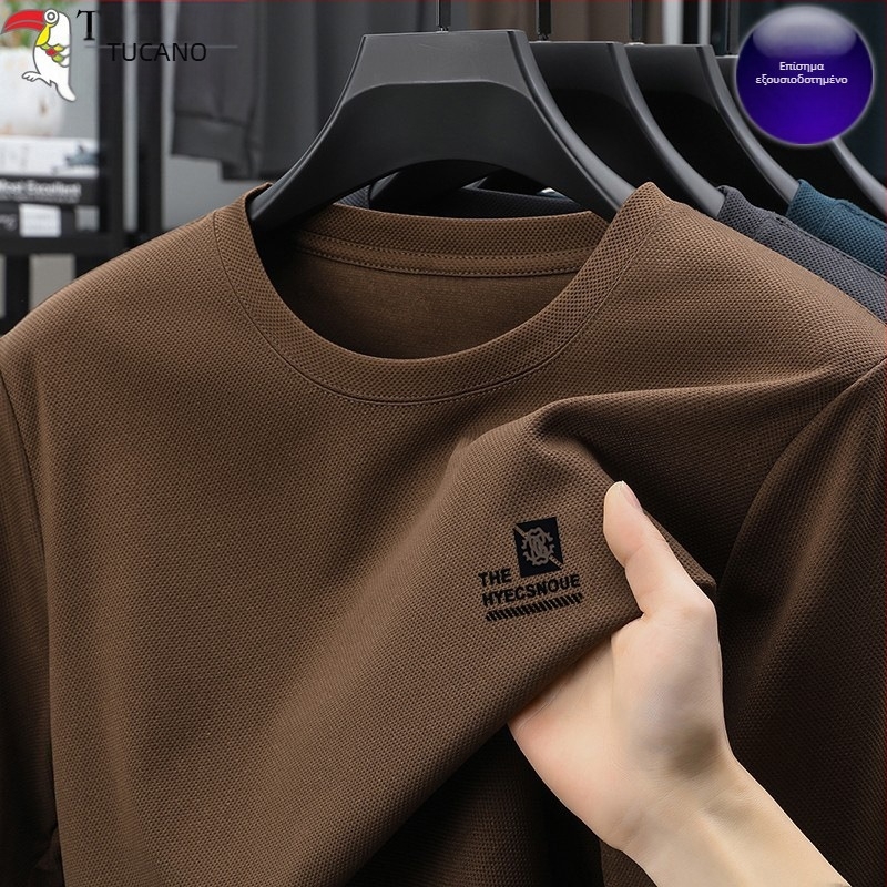 Woodpecker Ice Silk Μακρυμάνικο Ανδρικό T-shirt για Άνοιξη-Καλοκαίρι 2025, Λεπτό, Στρογγυλός Λαιμός, Ρούχο Βάσης