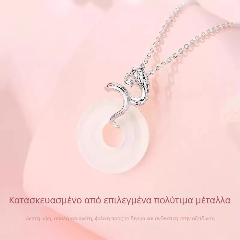 Κολιέ με πνεύμα φιδιού για γυναίκες, νέο κινεζικό στυλ, με μενταγιόν ειρήνης και αλυσίδα για τον λαιμό, δώρο στη φίλη στο έτος του φιδιού