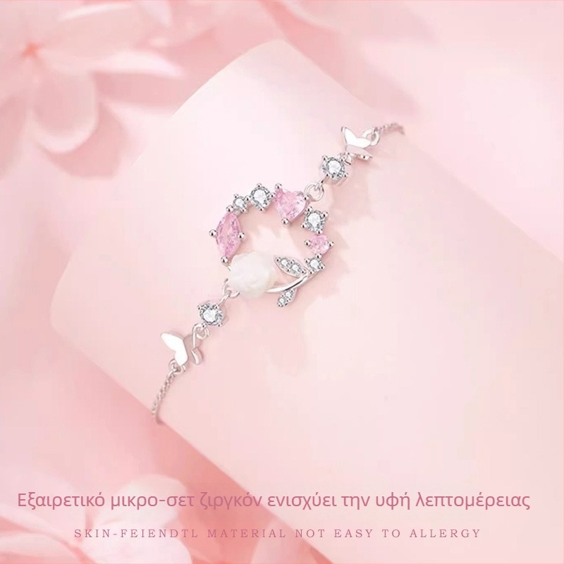Μικρό φρέσκο βραχιόλι με λουλούδια σε σχήμα γιρλάντας, δασικό στιλ, κομψό χειροποίητο κόσμημα υψηλής ποιότητας, δώρο γενεθλίων για κορίτσια