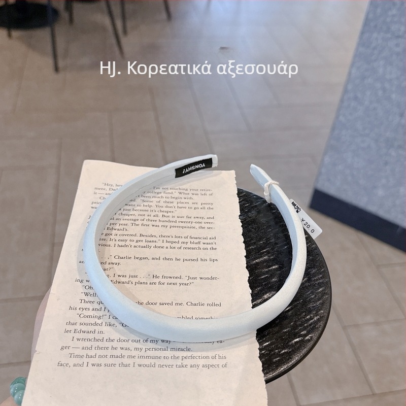 Ομιχλώδης ανοιχτό γαλάζιος κεφαλόδεσμος από τενσελ, χαριτωμένο ιαπωνικού στιλ αξεσουάρ μαλλιών