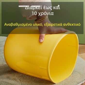 8L πλαστικός κάδος απορριμμάτων με ανατρεπόμενο καπάκι, κατάλληλος για οικιακή χρήση, κουζίνα, σαλόνι και φοιτητική εστία, σε σχήμα βαρελιού