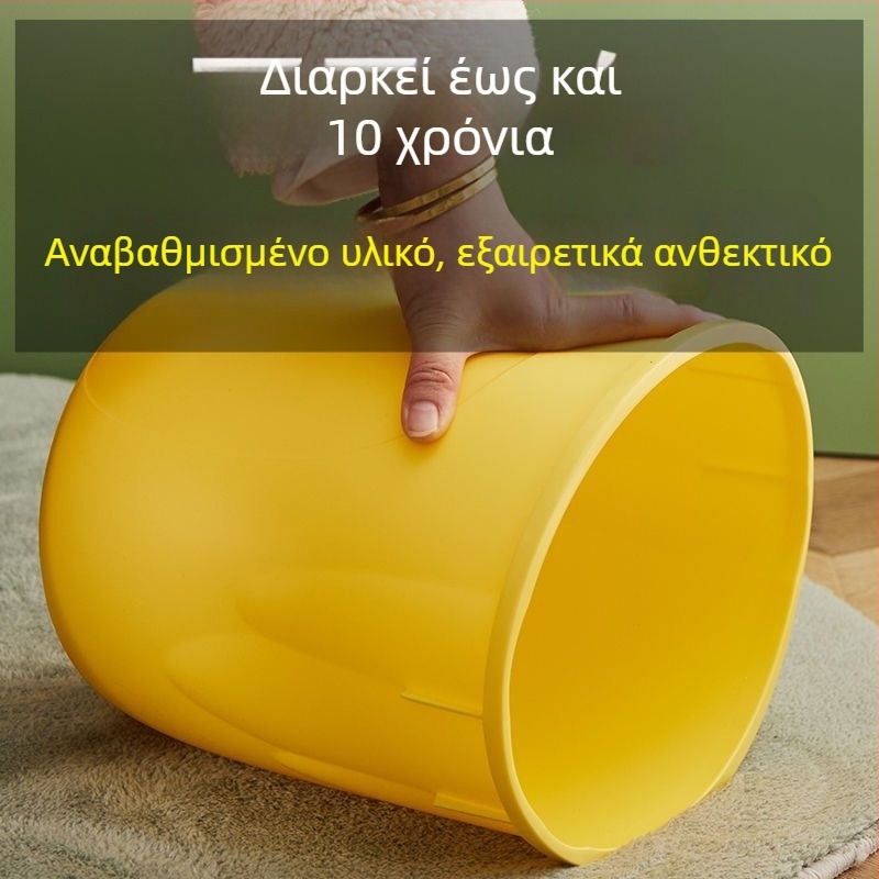8L πλαστικός κάδος απορριμμάτων με ανατρεπόμενο καπάκι, κατάλληλος για οικιακή χρήση, κουζίνα, σαλόνι και φοιτητική εστία, σε σχήμα βαρελιού