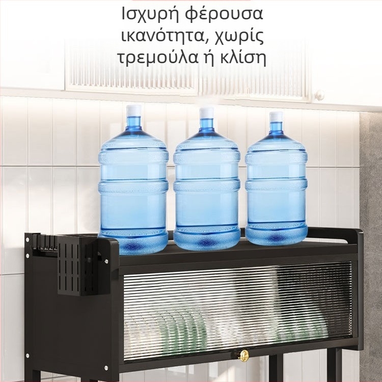 Προσαρμοσμένο ράφι νεροχύτη κουζίνας με αποστράγγιση για πιάτα και αποθήκευση σε ντουλάπι
