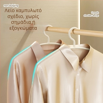 Σετ 5 κρεμάστρες ρούχων με φαρδείς ώμους για οικιακή χρήση, αντιολισθητικές, χωρίς σημάδια στους ώμους, για ρούχα μαθητών