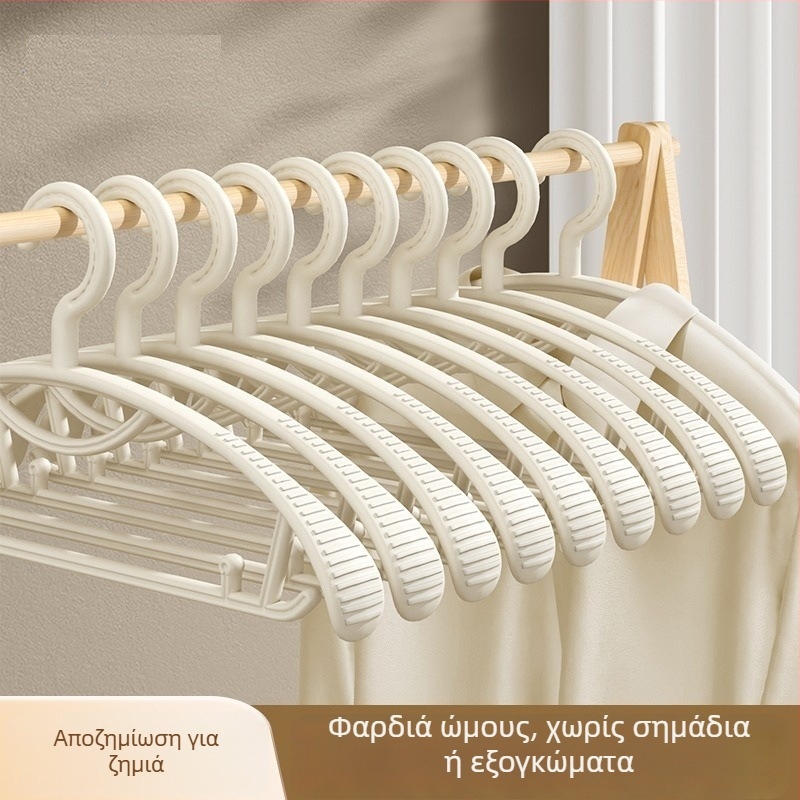 Σετ 5 κρεμάστρες ρούχων με φαρδείς ώμους για οικιακή χρήση, αντιολισθητικές, χωρίς σημάδια στους ώμους, για ρούχα μαθητών
