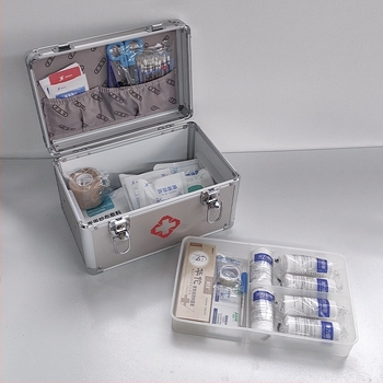 Φορητό κιτ πρώτων βοηθειών από κράμα αλουμινίου για χημικό εργαστήριο κολλεγίου, περιλαμβάνει φάρμακα, ιατρικό κιτ πανεπιστημιουπόλης