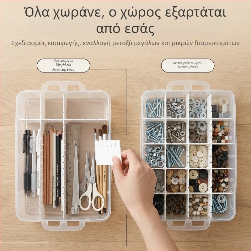 Θήκη αποθήκευσης μεγάλης χωρητικότητας, πολυεπίπεδη με πολλαπλά διαμερίσματα για διαφορετικά αντικείμενα και οργανωτής κοσμημάτων