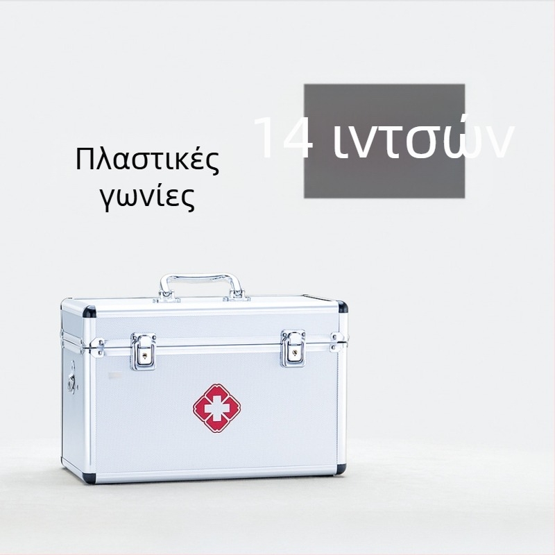 Κλειδωμένο κουτί φαρμάκων από κράμα αλουμινίου για επείγουσα φροντίδα, φορητή αποθήκευση ιατρικών ειδών για οικιακή χρήση, σετ με διαστάσεις 12/14/16/18 ίντσες.