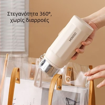 Φορητό θερμικό κύπελλο από ανοξείδωτο χάλυβα τύπου 304, με λουράκι μεταφοράς, μεγάλη χωρητικότητα, οκταγωνική σχεδίαση, για γυναίκες
