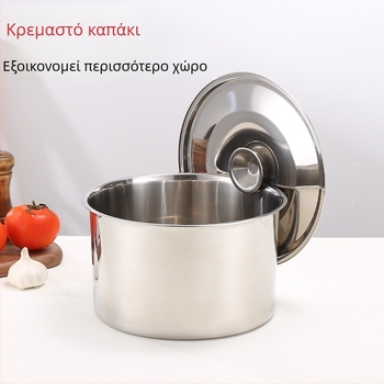 Ανοξείδωτο δοχείο καρυκευμάτων με καπάκι, κυκλικό κουτί κουζίνας για λάδι και αλάτι, βάζο γαλακτώματος για τσάι με γάλα