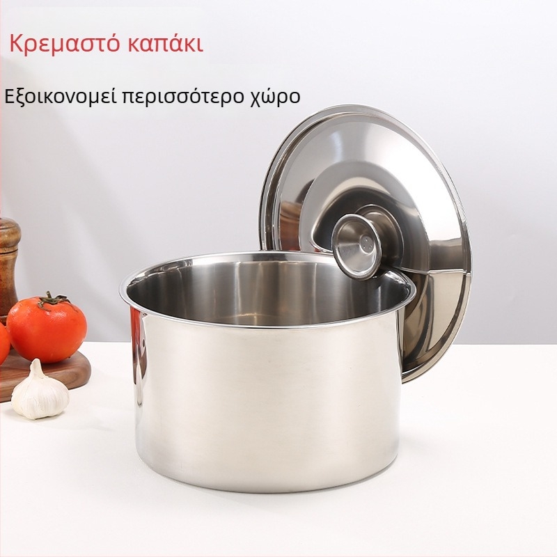 Ανοξείδωτο δοχείο καρυκευμάτων με καπάκι, κυκλικό κουτί κουζίνας για λάδι και αλάτι, βάζο γαλακτώματος για τσάι με γάλα