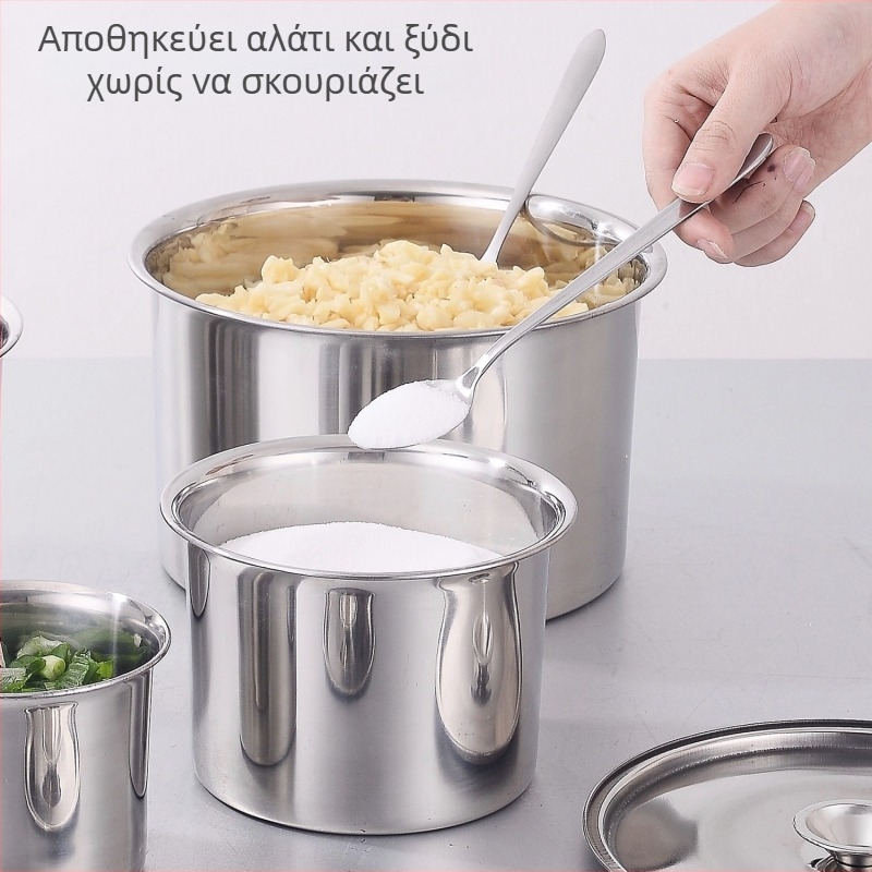 Ανοξείδωτο βάζο μπαχαρικών με καπάκι, δοχείο λίπους για την κουζίνα, βάζο καρυκευμάτων για οικιακή ή επαγγελματική χρήση