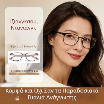 7g Πολύ ελαφρά κρυσταλλικά γυαλιά ανάγνωσης για γυναίκες, προστασία από μπλε φως, μοντέλο 6812, τετράγωνος πλήρης σκελετός, φακοί υψηλής ευκρίνειας