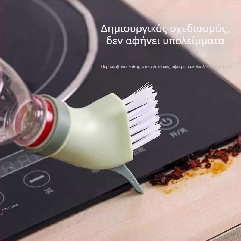 Πολυλειτουργική βούρτσα καθαρισμού χωρίς νεκρές γωνίες, συμβατή με φιάλη μεταλλικού νερού, υγρή/ξηρή επίπεδη κεφαλή, βούρτσες για σχισμές