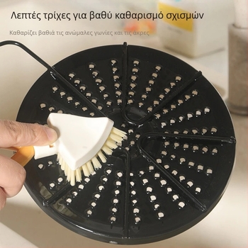 Τριγωνική βούρτσα πιάτων σε ιαπωνικό στυλ, με αναδιπλούμενο κοντό χερούλι και σταθερή βάση, κουζίνας βούρτσα καθαρισμού για φούρνο και στενά κενά