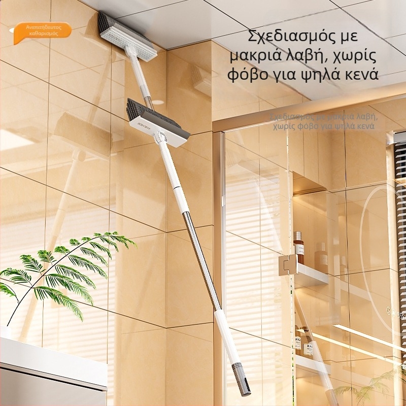 Βούρτσα δαπέδου με μακριά λαβή και σκληρή τρίχα – για μπάνιο και τουαλέτα, καθάρισμα σχισμών μεταξύ πλακιδίων
