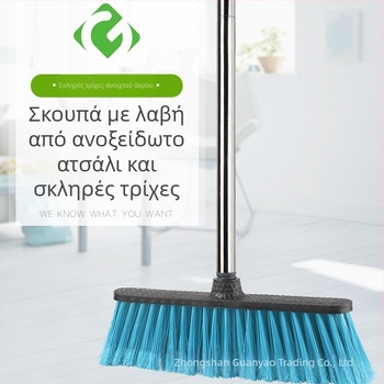 Σκούπα με σκληρές τρίχες, πλαστική κεφαλή, ενισχυμένη κατασκευή, αποσπώμενος τριών τμημάτων σωλήνας από ανοξείδωτο ατσάλι