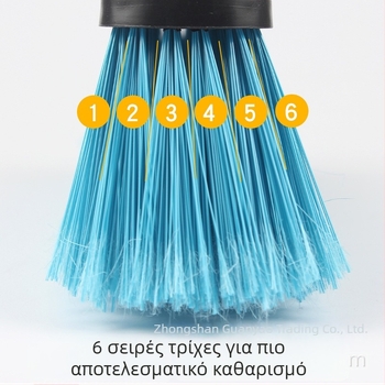Σκούπα με σκληρές τρίχες, πλαστική κεφαλή, ενισχυμένη κατασκευή, αποσπώμενος τριών τμημάτων σωλήνας από ανοξείδωτο ατσάλι