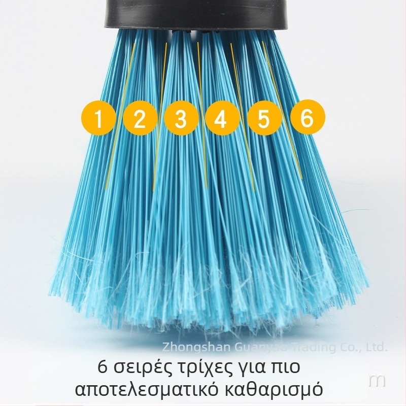 Σκούπα με σκληρές τρίχες, πλαστική κεφαλή, ενισχυμένη κατασκευή, αποσπώμενος τριών τμημάτων σωλήνας από ανοξείδωτο ατσάλι