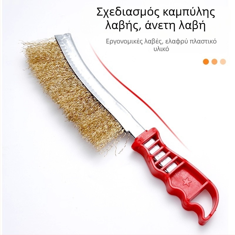 Βούρτσα από ατσάλινο σύρμα με καμπύλη κεφαλή για καθάρισμα μπάρμπεκιου και μεταλλικών επιφανειών