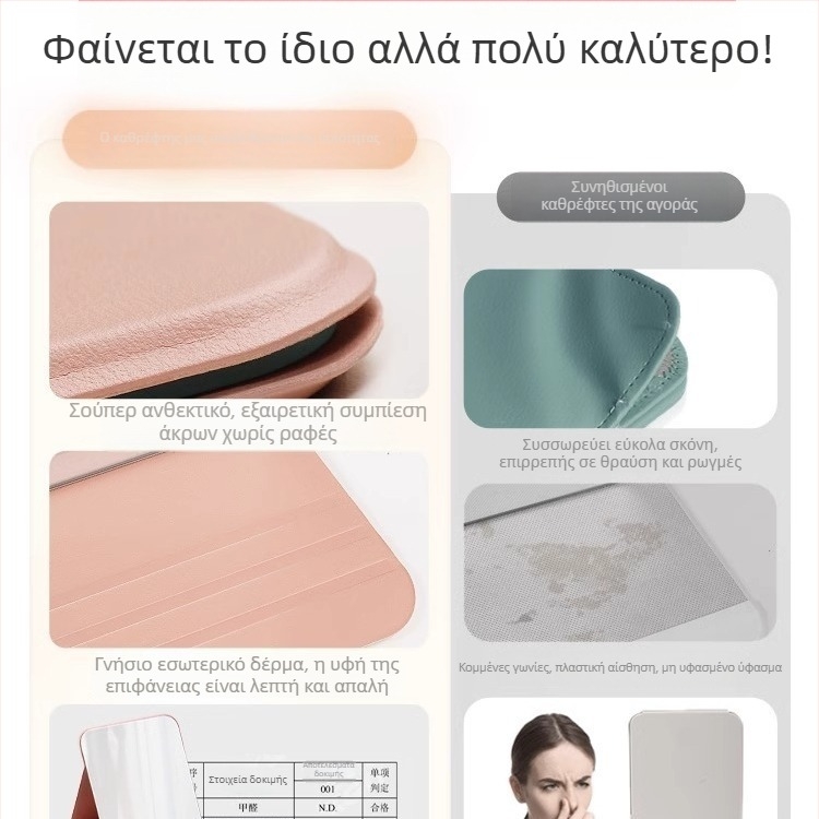 Φορητός μικρός καθρέπτης μακιγιάζ, αναδιπλούμενος επιτραπέζιος καθρέφτης για φοιτητικό δωμάτιο, ιδανικός για διόρθωση μακιγιάζ.