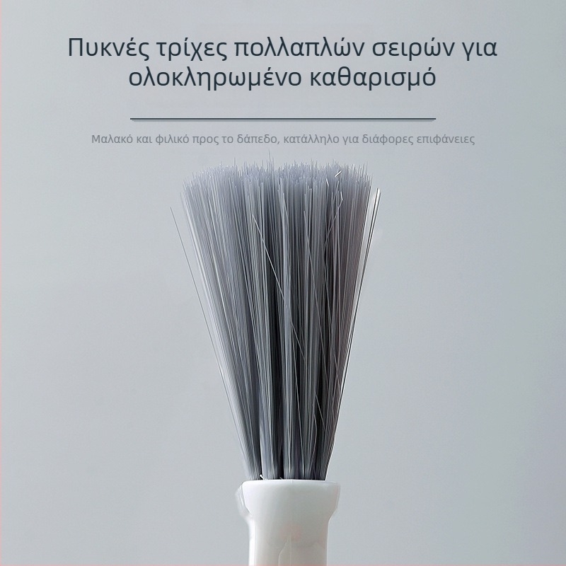 Οικιακή σκούπα με μακριά λαβή από ανοξείδωτο χάλυβα και μαλακές τρίχες, δεν κολλάει στα μαλλιά, απομακρύνει εύκολα τη σκόνη και τη βρωμιά από τα πατώματα, κεφαλή από πλαστικό