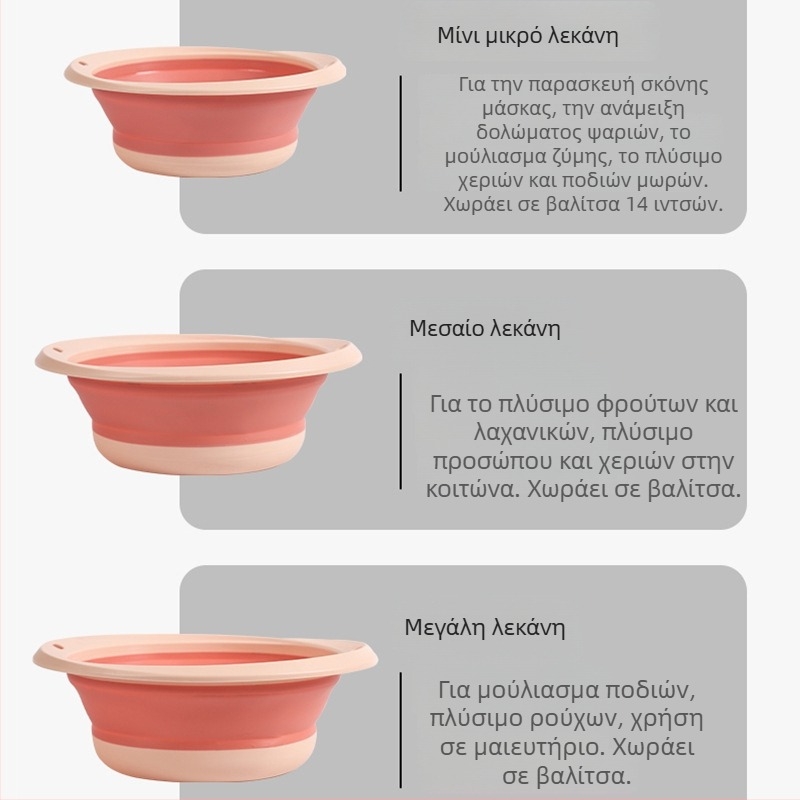 Αναδιπλώσιμη πλαστική λεκάνη προσώπου για οικιακή χρήση, κρεμάμενο τρίμελές σετ, για ενήλικες, λεκάνη ποδιού μωρού, πλύσιμο λαχανικών στην κουζίνα