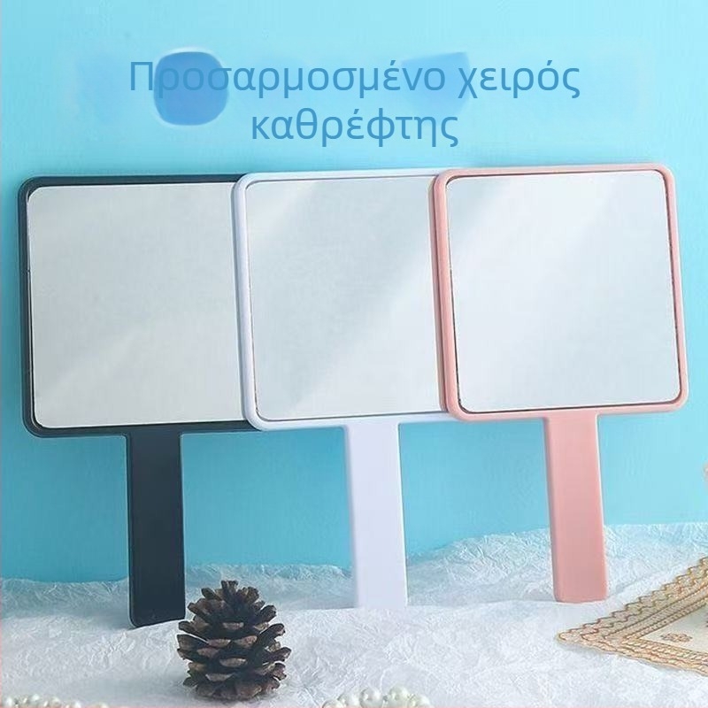 Μινιμαλιστικός καθρέφτης μακιγιάζ χειρός, φορητός καθρέπτης ομορφιάς για μαθητές, συμπαγής καθρέφτης με μαύρη λαβή υψηλής ποιότητας