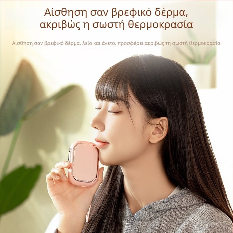 Θερμαντήρας χεριών με ψηφιακή οθόνη, φορητός με σχέδιο γάτας, επαναφορτιζόμενος