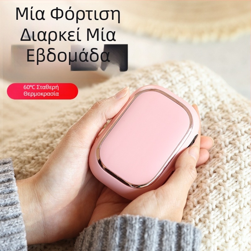 Θερμαντήρας χεριών με ψηφιακή οθόνη, φορητός με σχέδιο γάτας, επαναφορτιζόμενος