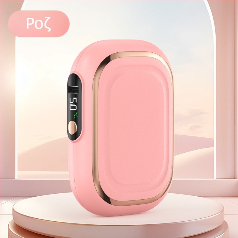 Θερμαντήρας χεριών με ψηφιακή οθόνη, φορητός με σχέδιο γάτας, επαναφορτιζόμενος