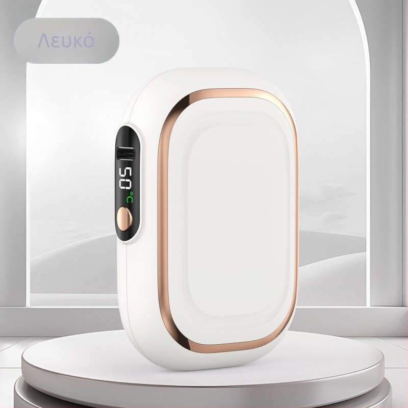 Θερμαντήρας χεριών με ψηφιακή οθόνη, φορητός με σχέδιο γάτας, επαναφορτιζόμενος