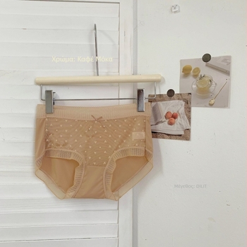 Γυναικεία εσώρουχα μεσαίας μέσης, χωρίς ραφές, υπερ-λεπτά και διαπνέοντα, με κέντημα δικτύου και επένδυση από βαμβάκι