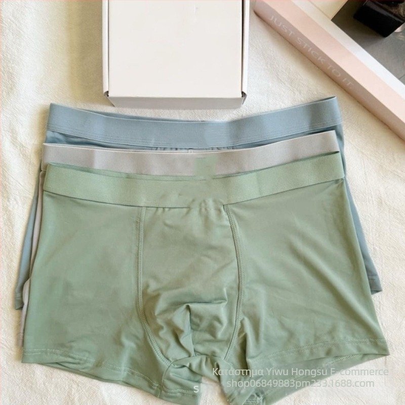 Ανδρικά Boxer Ice Silk, τετράδα, μονόχρωμα, μεγάλο μέγεθος, διαπνέοντα