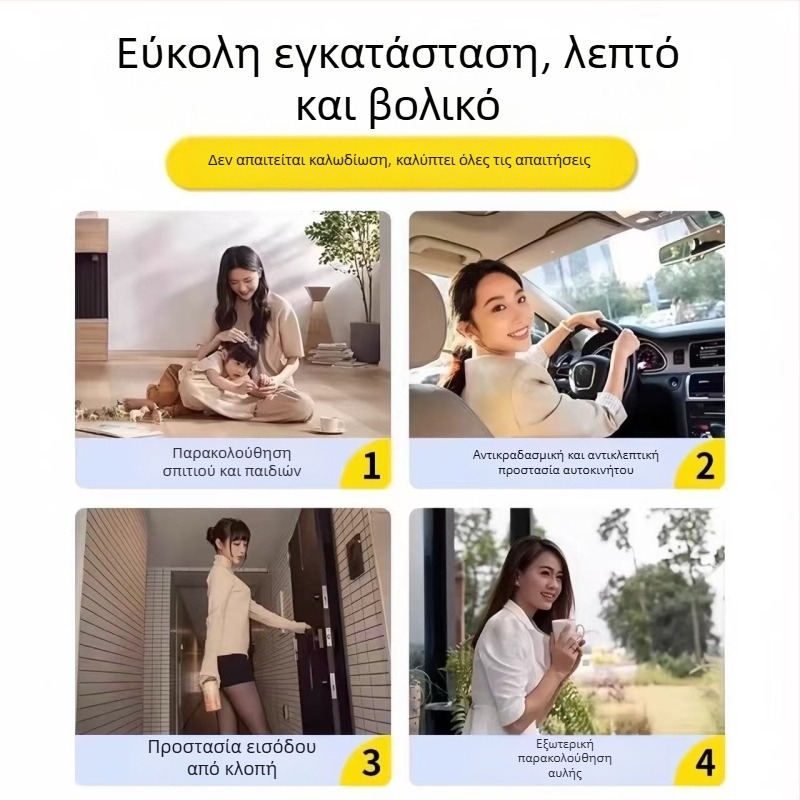Συμπαγής τετράγωνη εσωτερική κάμερα παρακολούθησης για οικιακή χρήση, 1080p υπέρυθρη νυχτερινή όραση, φακός 4 mm, απομακρυσμένος έλεγχος μέσω smartphone