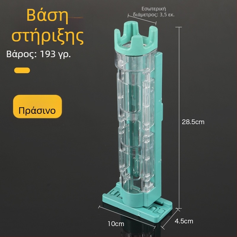 Στήριγμα καλαμιού με ποτήρι, κουτί δολωμάτων και κάδος ψαρέματος