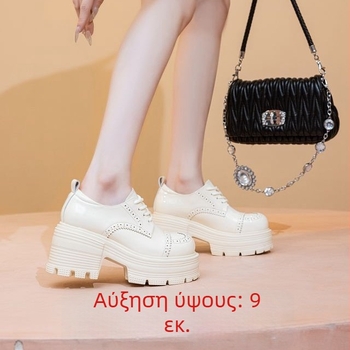 Γυναικείοι loafers με 9 cm φαρδύ τακούνι – Βρετανικού στυλ, ρετρό δερμάτινα παπούτσια