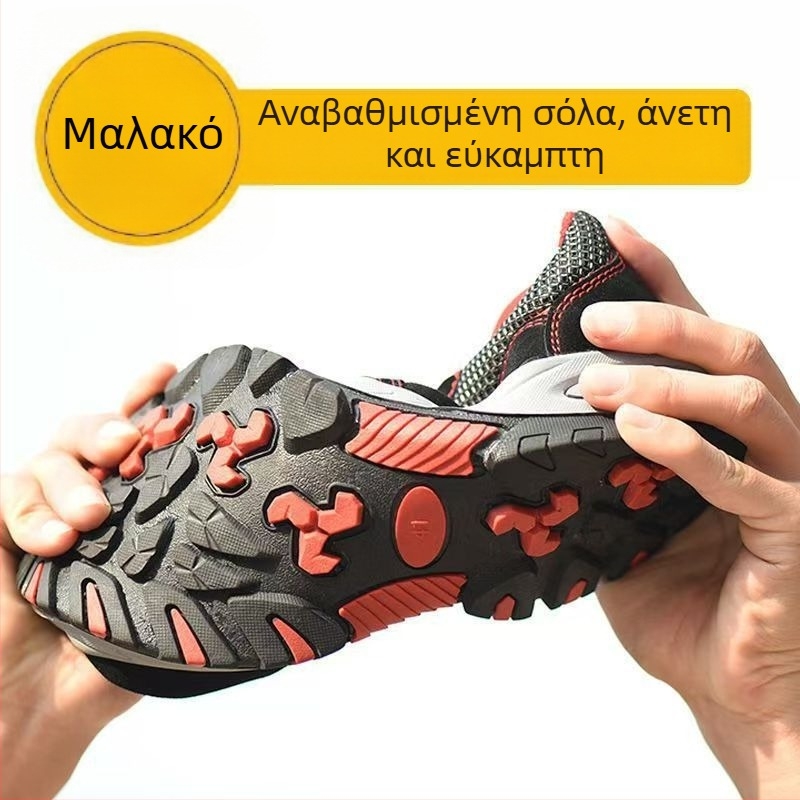 Ανδρικά παπούτσια προστασίας με μεταλλικό καπάκι, προστασία από κρούσεις και διατρήσεις, ελαφριά δερμάτινα για συγκόλληση και αντίσταση στη θερμότητα