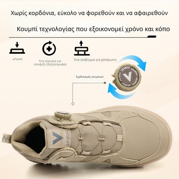 Ανδρικά Παπούτσια Ασφαλείας 4.0 Kevlar, Αντι-Διάτρητα και Αντι-Χτυπήματα, Μεσαίου Ύψους, Microfiber Δέρμα και Δροσερό Δίκτυο