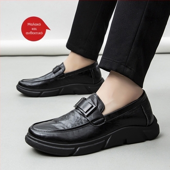 Ανδρικά casual δερμάτινα loafers με υφή χειροποίητης κόκκωσης, νέο μοντέλο 2025, βρετανικό στυλ, ελαφριά μαλακή σόλα