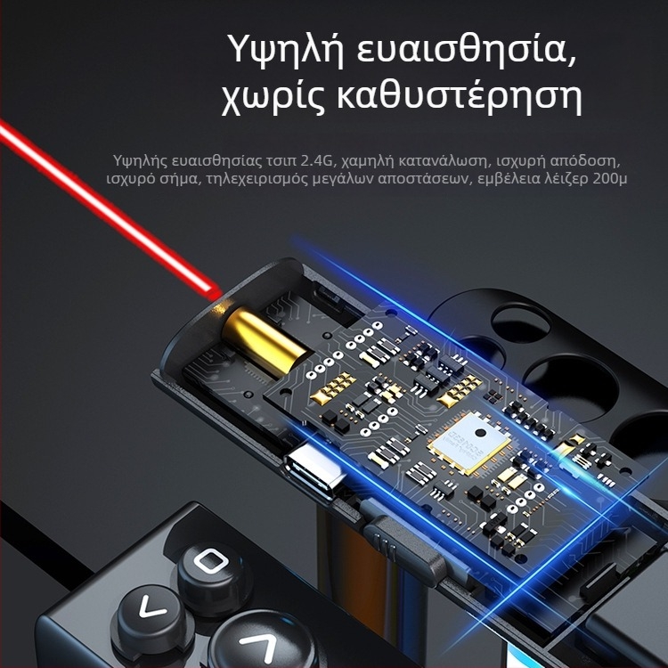 Νέο πολυλειτουργικό στυλό PPT με πράσινο λέιζερ για αλλαγή σελίδων με απομακρυσμένο έλεγχο, κατάλληλο για διδασκαλία και παρουσιάσεις, φόρτιση Type-C