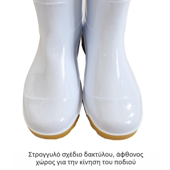 Λευκές βαμβακερές μπότες βροχής, ανθεκτικές σε λιπαρά, αντιολισθητικές, κατάλληλες για βιομηχανία τροφίμων, αδιάβροχες, ζεστές με επένδυση από βαμβάκι, υψηλού ύψους
