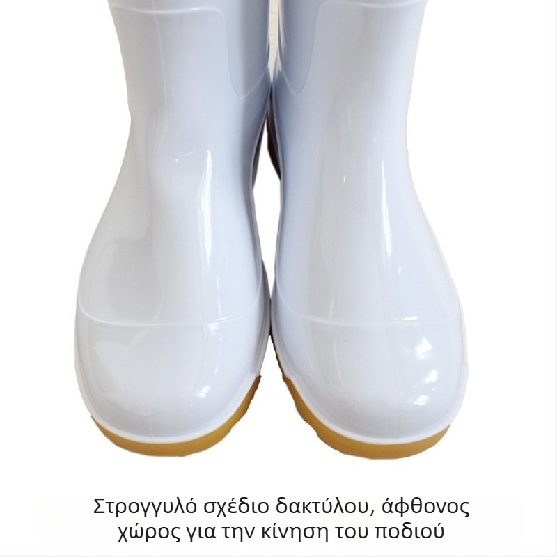 Λευκές βαμβακερές μπότες βροχής, ανθεκτικές σε λιπαρά, αντιολισθητικές, κατάλληλες για βιομηχανία τροφίμων, αδιάβροχες, ζεστές με επένδυση από βαμβάκι, υψηλού ύψους