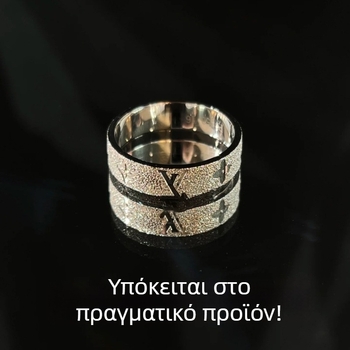 Δαχτυλίδι με CNC τεχνολογία, αμμοβολημένη επιφάνεια με γράμματα, για ζευγάρια, κομψός σχεδιασμός πολυτέλειας, unisex