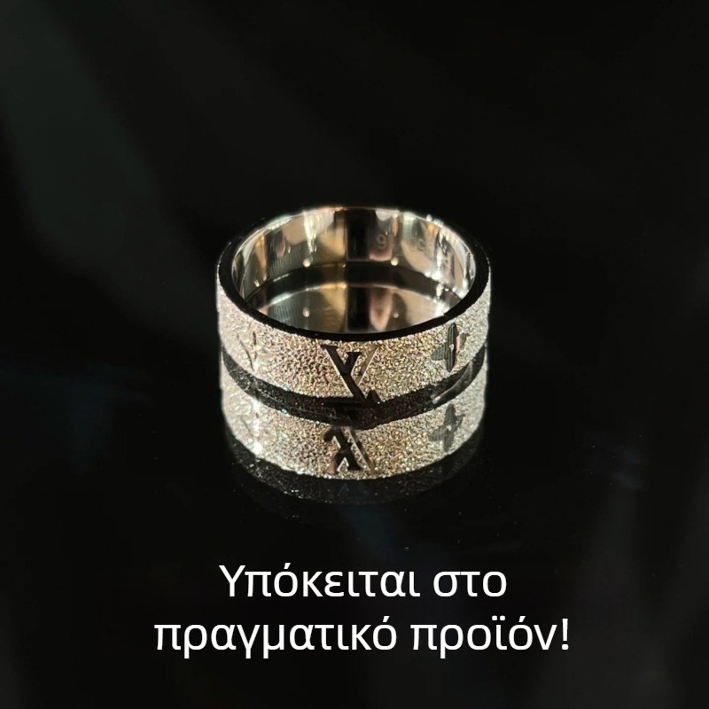 Δαχτυλίδι με CNC τεχνολογία, αμμοβολημένη επιφάνεια με γράμματα, για ζευγάρια, κομψός σχεδιασμός πολυτέλειας, unisex