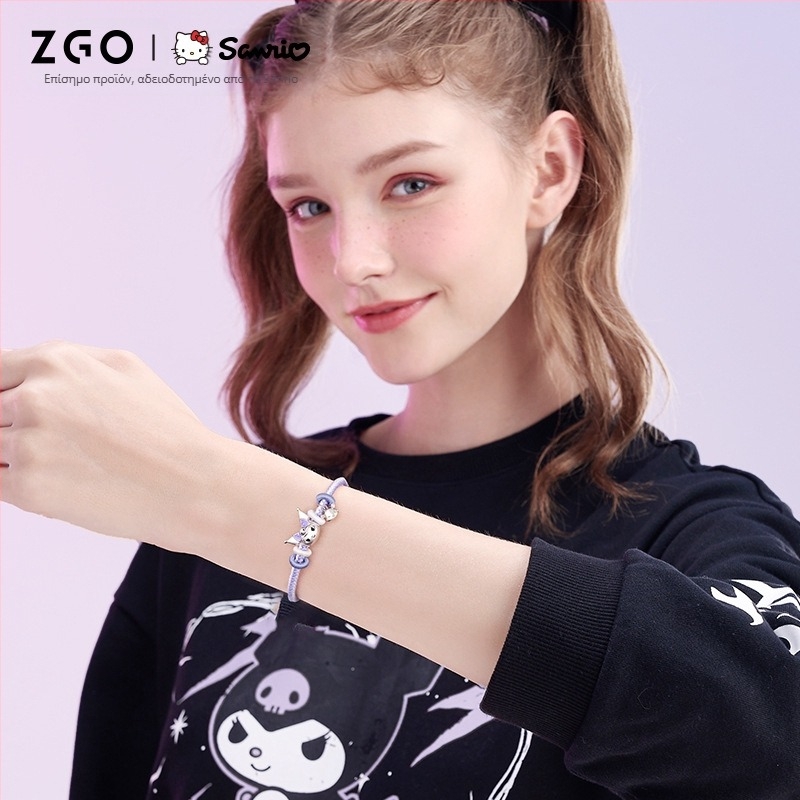 Zhenggang x Sanrio Kuromi ασημένιο βραχιόλι για γυναίκες, νέο μοντέλο 2024, κομψό δώρο γενεθλίων