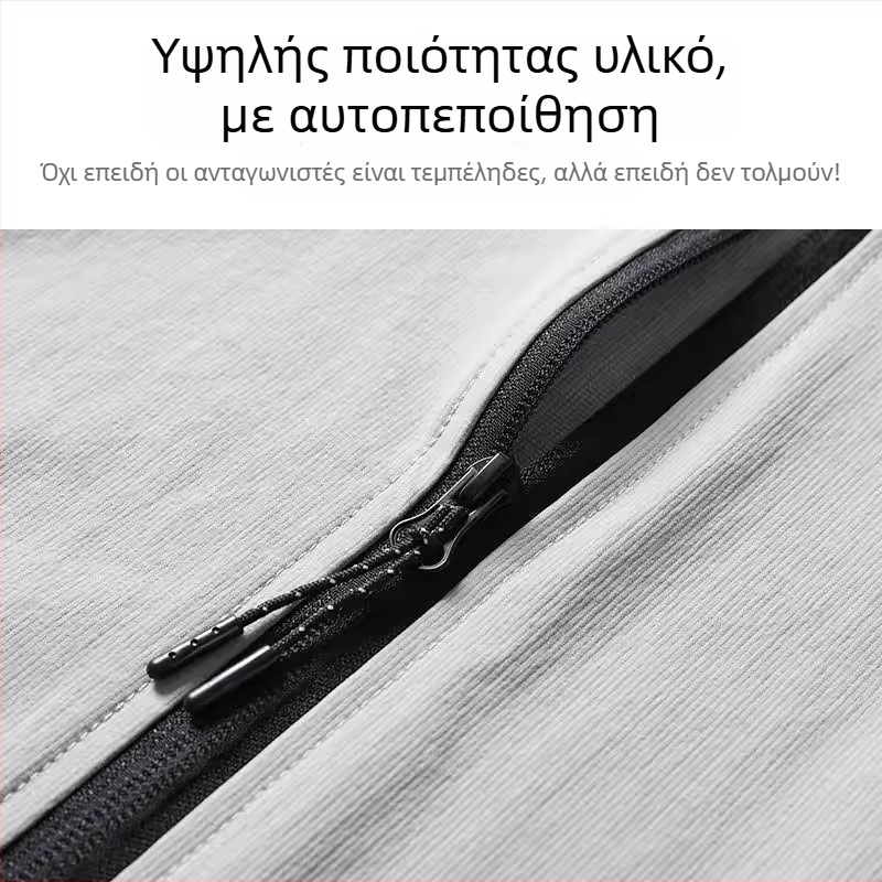 Ανδρικό φθινοπωρινό αντιανεμικό μπουφάν με κουκούλα, φερμουάρ, γρήγορο στέγνωμα για προπόνηση και τρέξιμο