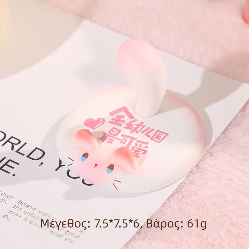 Γλυκό και δημιουργικό στήριγμα κινητού με σχέδιο γάτας, για οικιακό γραφείο, βινύλιο διακοσμητικό επιτραπέζιο